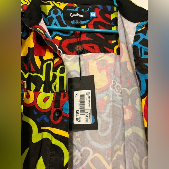 Brand new with tag cookie men's xl button up short sleeve shirt - Picture 2 of 3